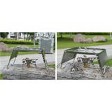  Kiềng bếp gấp gọn inox 304 dày nấu nướng, khung bếp chắn gió điều chỉnh độ cao dã ngoại cắm trại 