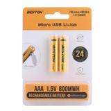  Pin tiểu sạc AA/AAA Beston 1.5V 3500mWh/800mWh cao cấp sạc nhanh trực tiếp bằng cổng micro USB 