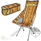  Ghế xếp có gối và tựa cỡ lớn hợp kim nhôm dành cho cắm trại dã ngoại hoa văn thổ cẩm 