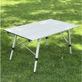  Bàn nhôm xếp gọn chân rút màu Bạc điều chỉnh độ cao phù hợp với địa hình, bàn dã ngoại cao cấp 