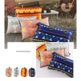  Gối hơi tự phồng hoa văn thổ cẩm nhiều màu 