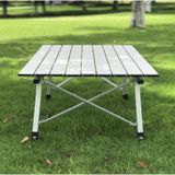  Bàn nhôm xếp gọn chân rút màu Bạc điều chỉnh độ cao phù hợp với địa hình, bàn dã ngoại cao cấp 