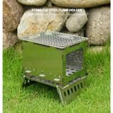  Bếp củi lắp ghép mini, bếp đốt củi cắm trại dã ngoại inox 430 