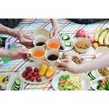  Bộ chén đĩa E-cook 24 món xếp gọn, bộ dụng cụ ăn uống có hộp đựng dã ngoại, cắm trại 