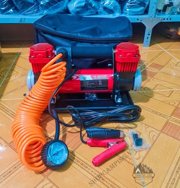  Máy bơm hơi, bơm lốp oto 2 Xi-Lanh công suất cao 160L/Phút chuyên dụng cho xe Offroad 