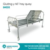 Giường Inox 1 Tay Quay + Bửng + Bánh Xe