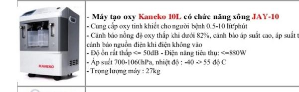 Máy Tạo Oxy Kaneko 10L -JAY 10 (Có XKD)