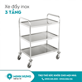 Xe Tiêm Inox 3 tầng 40x50x110 (có khóa 4 bánh)