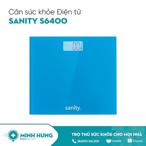 CÂN SỨC KHỎE ĐIỆN TỬ SANITY S6400.ENG MÀU XANH