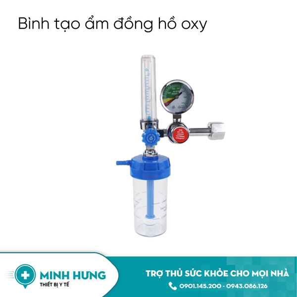 Bình tạo ẩm oxy nút kim loại, bằng