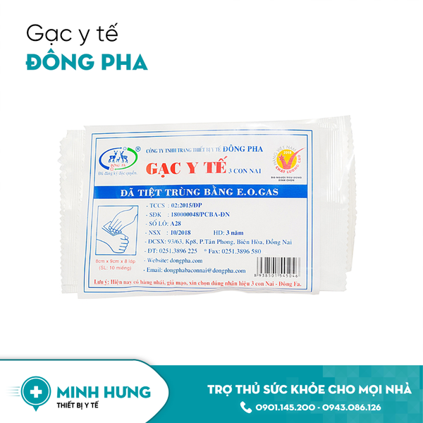 Gạc Đông Pha 5 x 6cm( Gạc Y Tế 3 Con Nai 5*6*8 Lớp )