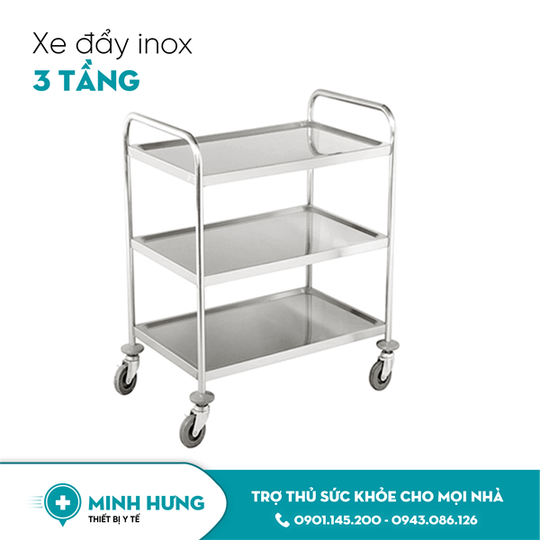 Xe Tiêm Inox 3 tầng