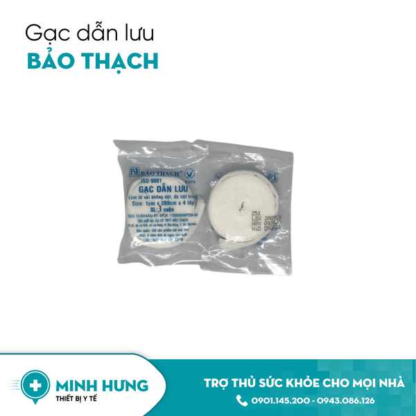 Gạc Dẫn Lưu Bảo Thạch 0,01mx2mx4 Lớp