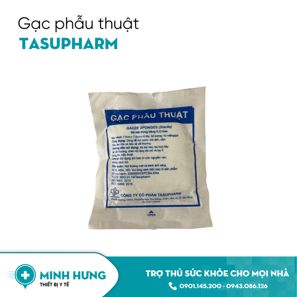 Gạc Phẫu Thuật Tasupharm 7.5cm x 7.5cm x 8 lớp