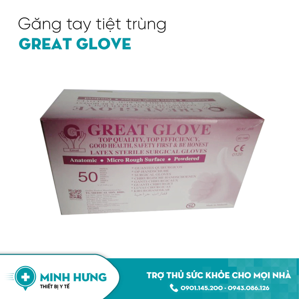 Găng Tay Tiệt Trùng Không Bột Great Glove (6.5)