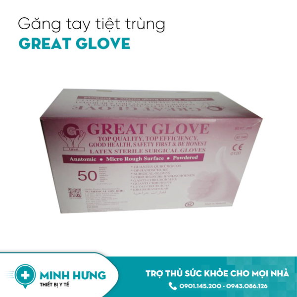 Găng Tay Tiệt Trùng Không Bột Great Glove ( 6.5)