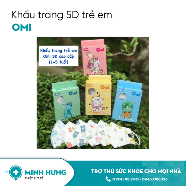 Khẩu Trang 5D Trẻ Em Omi
