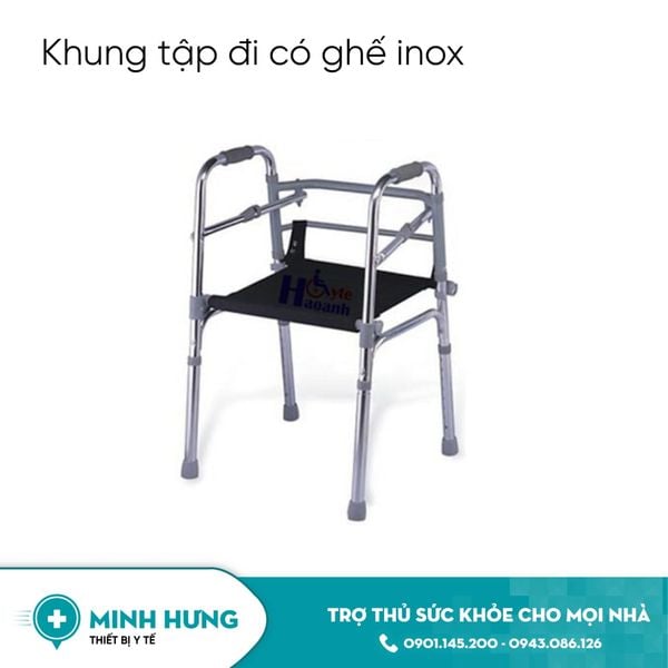 Khung Tập Đi Có Ghế Inox