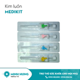 Kim luồn tĩnh mạch Medikit, size 20, có cánh và cổng ống tiêm thuốc (Cái)