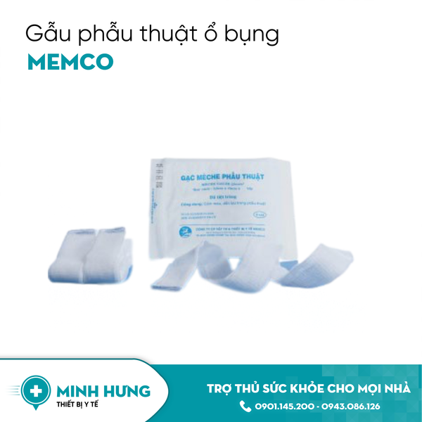 Gạc PT Ổ Bụng Memco 30x40x6 lớp, Cản Quang