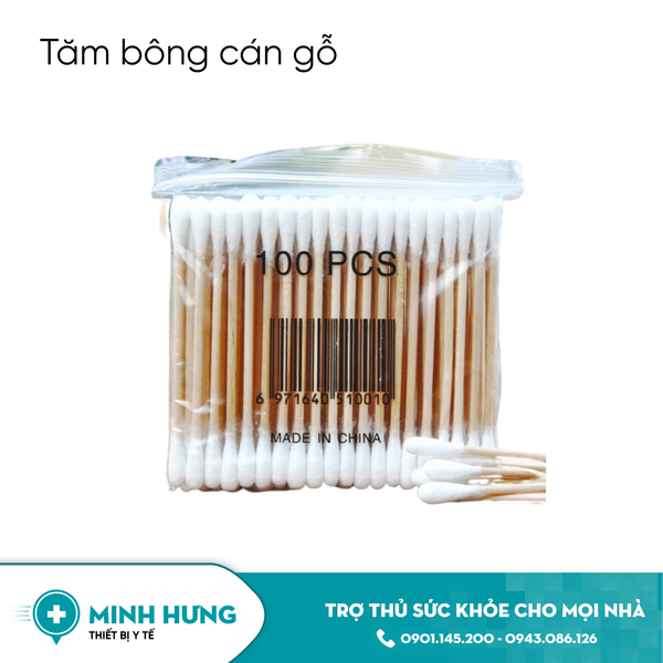 Tăm Bông Cán Gỗ