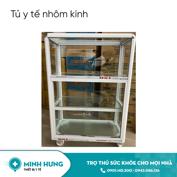 Tủ Y Tế Nhôm Kính 80x60x30