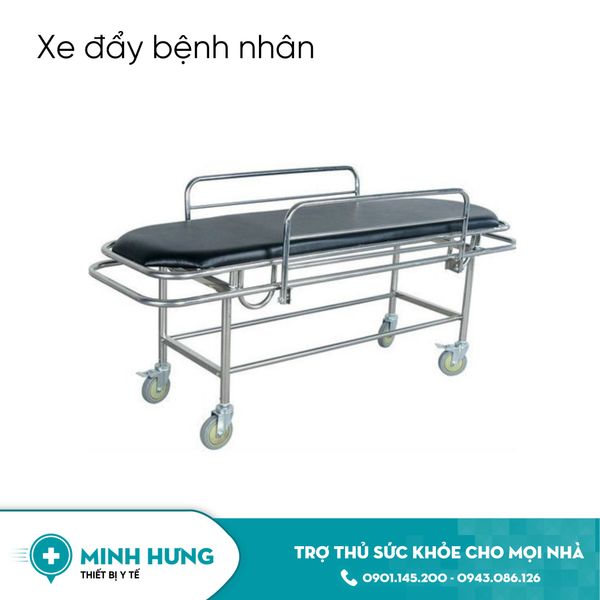 Xe Đẩy Cáng Inox + Nệm