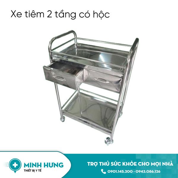 Xe Tiêm 2 Tầng Có Hộc 45x70x1m