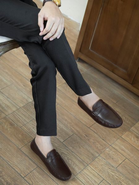 Giày lười nam da trơn đai ngang - qa16322
