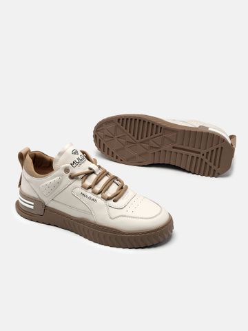 Trắng##Giày thể thao nam Mulgati Leather Sneaker - 22603