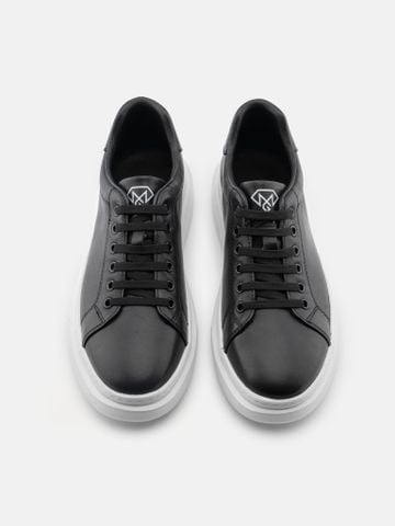 Đen##Giày thể thao nam Mulgati Leather Sneaker 3225-11