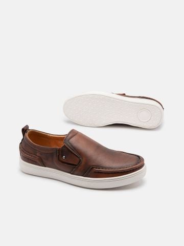 Nâu##Giày thể thao nam Mulgati Slip on - 1653-2