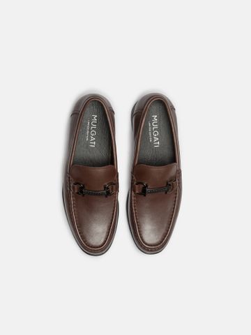 Nâu##Giày lười nam Mulgati Horsebit Loafer - YB2581