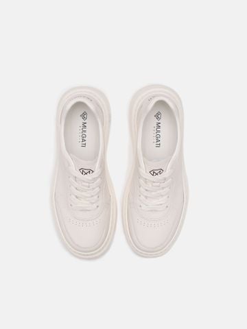 Trắng##Giày thể thao nam Mulgati Leather Sneaker B116