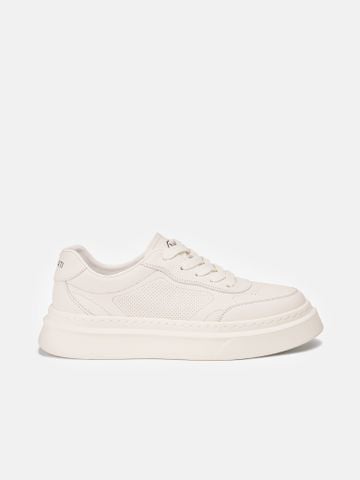 Trắng##Giày thể thao nam Mulgati Leather Sneaker B116