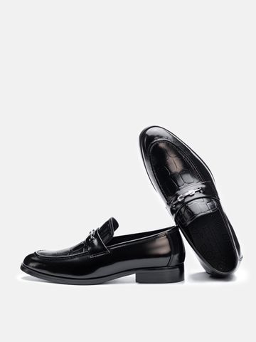 Đen bóng##Giày lười nam Mulgati Horsebit Loafer - ND4669