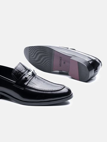 Đen bóng##Giày lười nam Mulgati Horsebit Loafer - ND4669