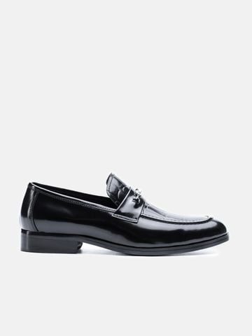 Đen bóng##Giày lười nam Mulgati Horsebit Loafer - ND4669