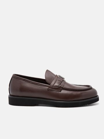 Nâu##Giày lười da Mulgati F1266A