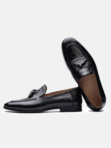Đen##Giày lười nam Mulgati Tasseled Loafer - 31079-70