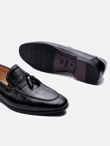 Đen##Giày lười nam Mulgati Tasseled Loafer - 31079-70