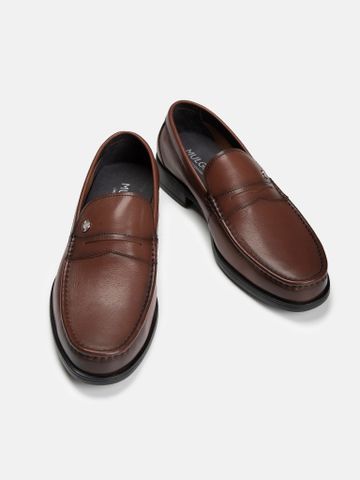 Nâu##Giày lười nam Mulgati Penny Loafer - A22098