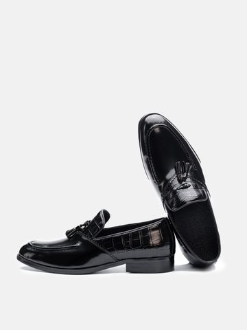 Đen bóng##Giày lười nam Mulgati Tassel Loafer - ND4662