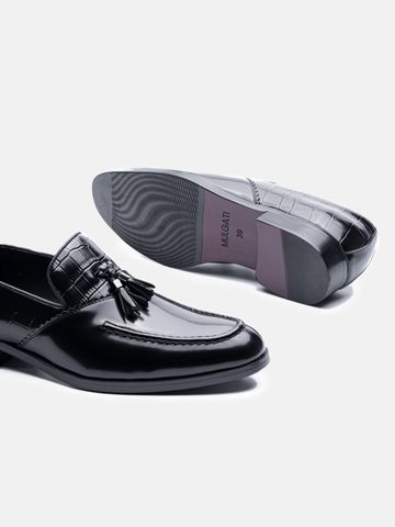 Đen bóng##Giày lười nam Mulgati Tassel Loafer - ND4662