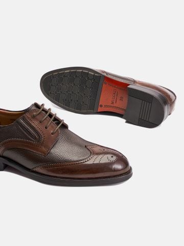 Nâu##Giày tây nam Mulgati Wingtips Derby - 5408A