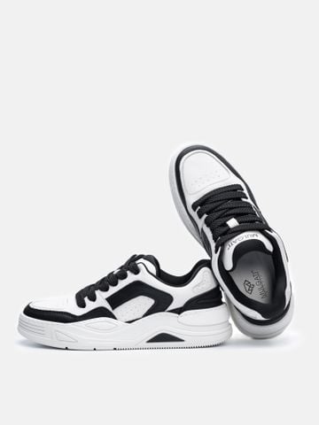 Trắng Đen##Giày thể thao nam Mulgati Leather Sneaker - 5998
