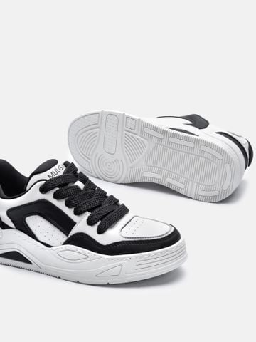 Trắng Đen##Giày thể thao nam Mulgati Leather Sneaker - 5998