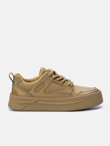 Nâu vàng##Giày thể thao nam Mulgati Leather Sneaker - 7583