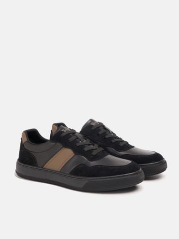 Đen##Giày thể thao nam Mulgati Leather Sneaker HX37A