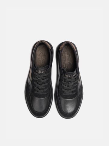 Đen##Giày thể thao nam Mulgati Leather Sneaker HX37A